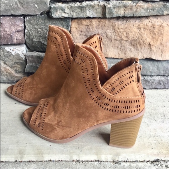 Tan Vegan Leather Ankle Booties - Picture 5 of 6